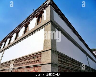 Wandecke des kumbum-Klosterkomplexes Stockfoto