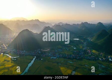 Nice Bac Son Reisfeld lang Son Provinz Nordvietnam Stockfoto
