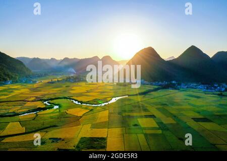 Nice Bac Son Reisfeld lang Son Provinz Nordvietnam Stockfoto