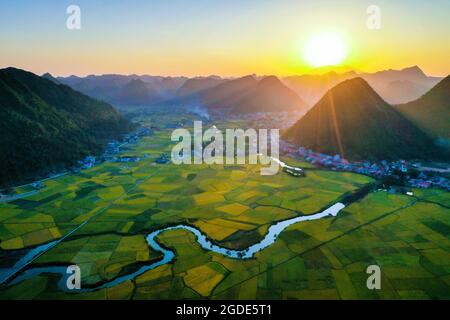 Nice Bac Son Reisfeld lang Son Provinz Nordvietnam Stockfoto