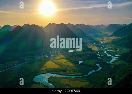 Nice Bac Son Reisfeld lang Son Provinz Nordvietnam Stockfoto
