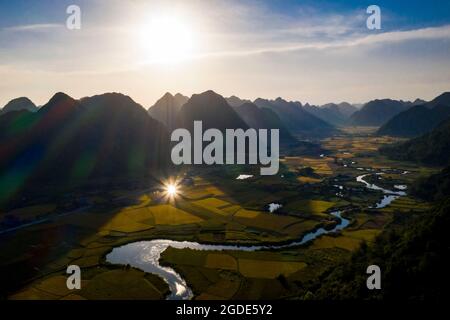 Nice Bac Son Reisfeld lang Son Provinz Nordvietnam Stockfoto