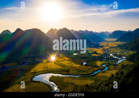 Nice Bac Son Reisfeld lang Son Provinz Nordvietnam Stockfoto