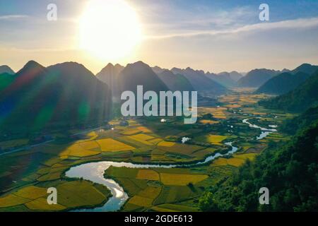 Nice Bac Son Reisfeld lang Son Provinz Nordvietnam Stockfoto