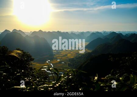 Nice Bac Son Reisfeld lang Son Provinz Nordvietnam Stockfoto