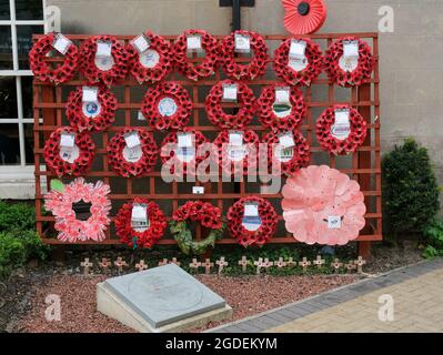 ASHBY DE LA ZOUCH, VEREINIGTES KÖNIGREICH - 25. Mai 2019: Das Kriegsdenkmal in Ashby De La Zouch, England, Vereinigtes Königreich Stockfoto