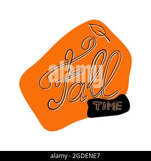 Herbst-Doodle-Illustration mit abstrakten Formen. Beschriftung. Stock Vektor