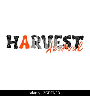 Erntefest farbenfrohe Schriftzüge. Handgeschriebener Vektor Stock Vektor