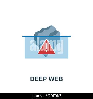 Deep Web Flat-Symbol. Farbiger Schild aus dunkler Webkollektion. Creative Deep Web Icon Illustration für Webdesign, Infografiken und mehr Stock Vektor