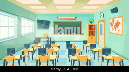 Leeres Innenbrett Für Schulklassen Stock Vektor