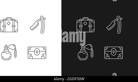 Lineare Symbole aus der Vintage-Kollektion für den Dunkel- und Lichtmodus Stock Vektor