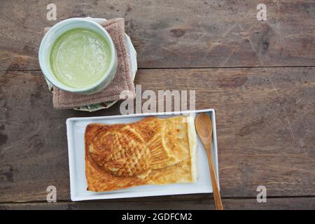 Taiyaki mit grünem Tee Stockfoto