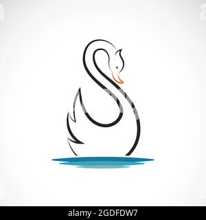 Vektor des Schwanendesigns auf weißem Hintergrund. Wilde Tiere. Vögel. Swans-Logo oder -Symbol. Leicht editierbare Vektorgrafik mit Ebenen. Stock Vektor