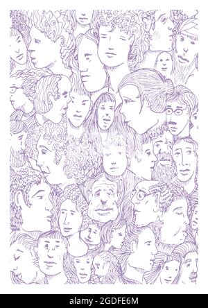 Gesichter von verschiedenen Arten von Menschen Stock Vektor
