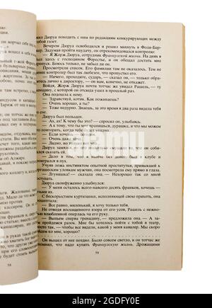 Der 'Bel-Ami ('lieber Freund')' ist der zweite Roman des französischen Autors Guy de Maupassant, der 1980 in der UdSSR veröffentlicht wurde. Stockfoto