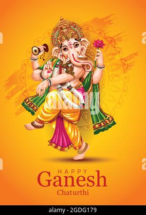 Happy Ganesh Chaturthen Grüße. vektor Illustration Design. Stock Vektor