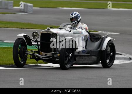 Frederic Wakeman, Patrick Blakeney-Edwards, Frazer Nash TT Replik, Motor Racing Legends, Pre-war BRDC 500, Silverstone Classic, Rocking and Racing, J Stockfoto