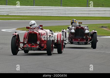 Edward Bradley, Aston Martin Ulster, Motor Racing Legends, Pre-war BRDC 500, Silverstone Classic, Rocking and Racing, Juli - August 2021, Silverstone, Stockfoto