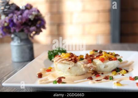 Speck und Eier, englische Muffins Stockfoto