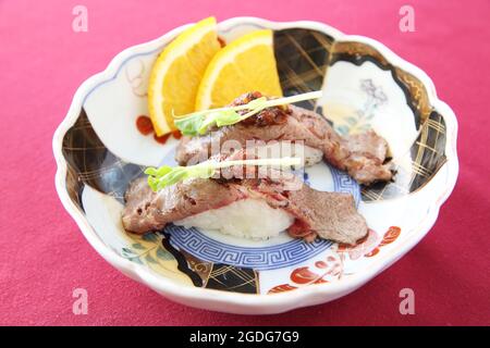 Wagyu Beef sushi Stockfoto