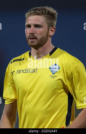 Novaro, Italien, 7. August 2021. Stefano Gori von Como während des Coppa Italia-Spiels im Stadio Silvio Piola, Novaro. Bildnachweis sollte lauten: Jonathan Moscrop / Sportimage Stockfoto