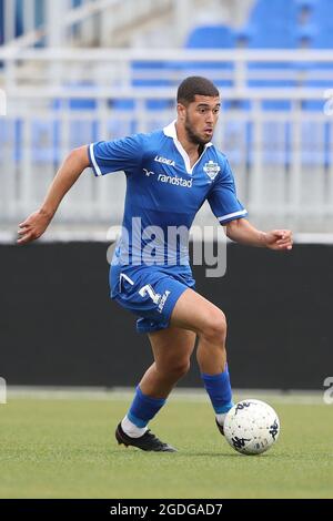 Novaro, Italien, 7. August 2021. Moutir Chajia von Como während des Coppa Italia-Spiels im Stadio Silvio Piola, Novaro. Bildnachweis sollte lauten: Jonathan Moscrop / Sportimage Stockfoto