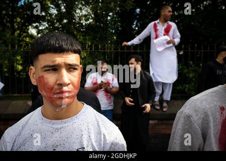 Manchester, Großbritannien. August 2021. Vor dem Generalkonsulat Pakistans versammeln sich Menschen. Die Demonstranten wollen, dass die internationalen Führer Druck auf die pakistanische Regierung ausüben, sodass sie aufhören, die Taliban zu unterstützen. Dies geschieht, nachdem die Taliban ihre Provinzhauptstadt aus dem Jahr 14 erobert haben und sich Kabul immer näher nähern. Kredit: Andy Barton/Alamy Live Nachrichten Stockfoto