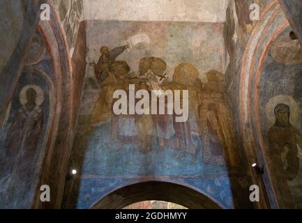 Andrei Rublev und Daniil Tschernyi. Fresken der Kathedrale der Annahme in Vladimir, Russland Stockfoto