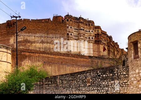 Mehrangarh Mehran Fort In Jodhpur, Rajasthan Stockfoto