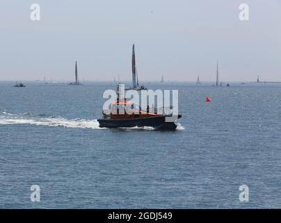 PILOTSCHIFF am Work Plymouth Sound Stockfoto