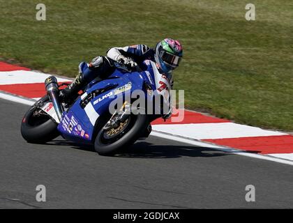 Castle Donnington, Großbritannien, 13, August, 2021,Storm Stacey (GR Motorsport) im Einsatz, während Bennetts British Superbike Practice, Credit:, Graham Glendinning,/ Alamy Live News Stockfoto