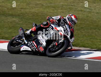 Castle Donnington, Großbritannien, 13, August, 2021,Danny Buchan(Synetiq BMW) im Einsatz, während Bennetts British Superbike Practice, Credit:, Graham Glendinning,/ Alamy Live News Stockfoto