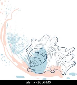 Stachelkümmel im Line-Art-Stil Stock Vektor