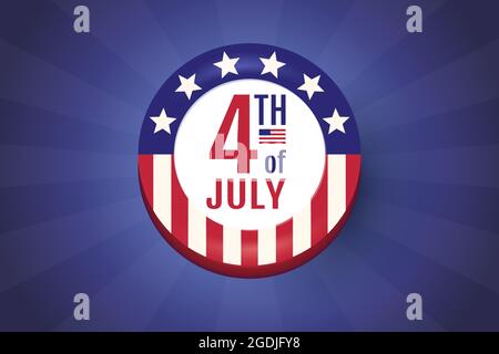Vektorbanner für den 4. juli auf abstraktem Hintergrund. Vektor-Poster für den Unabhängigkeitstag der USA. Stock Vektor