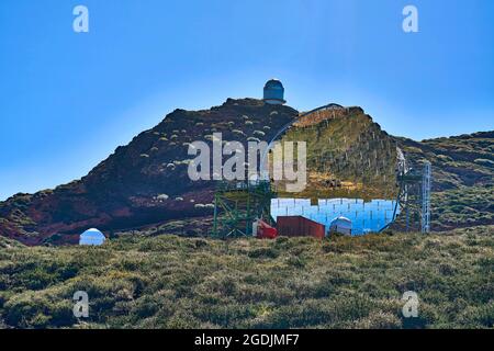 Observatorium Roque de los Muchachos, Kanarische Inseln, La Palma, San Andres Y. Sauces Stockfoto