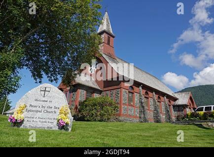 Sitka, Alaska. St. Peters by the Sea Episcopal Church, in der Innenstadt von Sitka, Alaska. Stockfoto