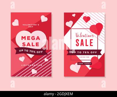 Schöne valentines Verkauf Poster Promotion, valentines Verkauf Vektor Illustration Stock Vektor