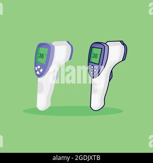 Berührungslose Darstellung von Thermometern oder Thermopistolen als Vektorgrafik isoliertes Design Stock Vektor