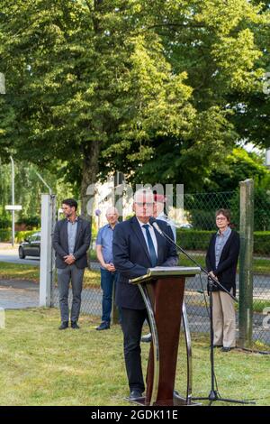 Bernd Lange , Am 13. August 2021 wird an den Beginn des Baus der Berliner Mauer und die vollstndige Schließung der innerdeutschen Grenze vor 60 Jahren Stockfoto