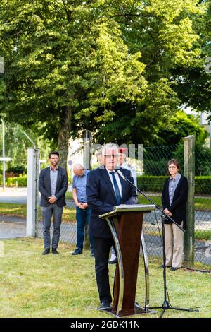 Bernd Lange , Am 13. August 2021 wird an den Beginn des Baus der Berliner Mauer und die vollstndige Schließung der innerdeutschen Grenze vor 60 Jahren Stockfoto