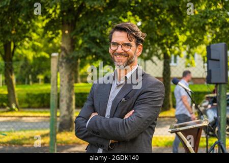 Harald Prause-Kosubek, Am 13. August 2021 wird an den Beginn des Baus der Berliner Mauer und die vollstndige Schließung der innerdeutschen Grenze vor Stockfoto