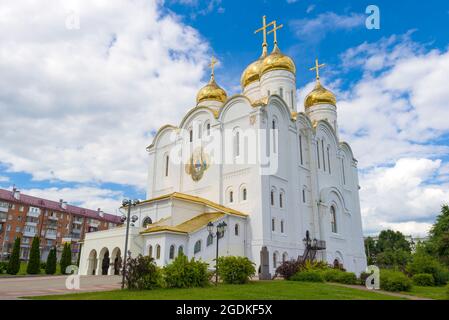 BRYANSK, RUSSLAND - 05. JULI 2021: Blick auf die Trinity-Kathedrale an einem Julinachmittag Stockfoto