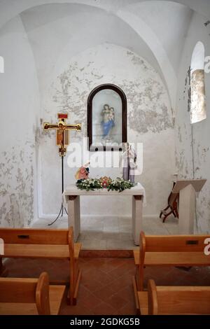 Isole Tremiti - Cappelletta della Madonna delle Grazie nel Torrione del Cavaliere del Castello dei Badiali Stockfoto