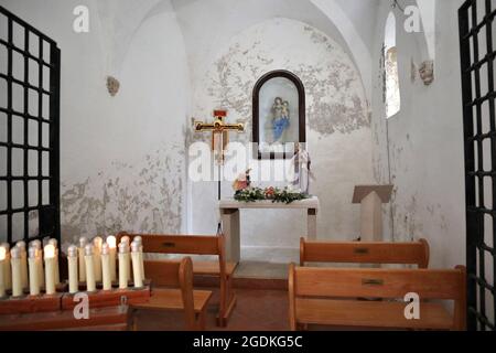 Isole Tremiti - Cappelletta della Madonna delle Grazie nel Torrione del Cavaliere del castello Stockfoto