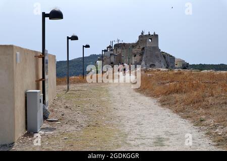 Isole Tremiti - Scorcio del Castello dei Badiali da Via del Cimitero Stockfoto