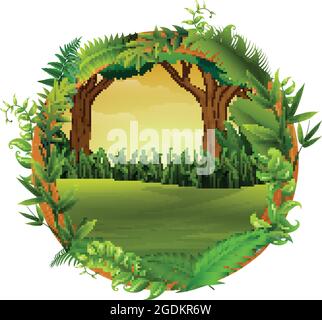 Der Wald im Wald kreist Stock Vektor