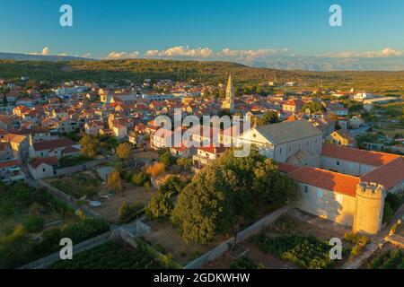 Luftaufnahme der Stadt Stari Grad auf der Insel Hvar, Kroatien Stockfoto