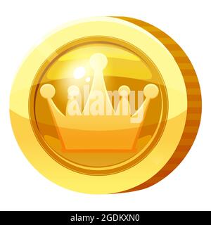 Goldmedaille Münze Herz Symbol. Goldenes Token für Spiele, Benutzeroberflächenelement. Vektorgrafik Stock Vektor
