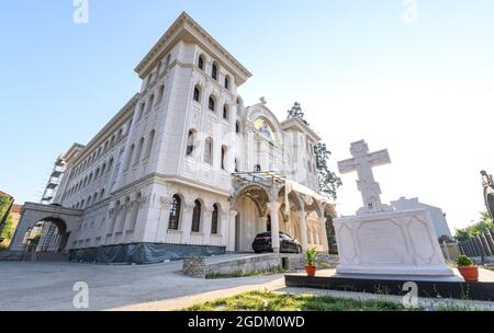 Diözese Nevrokop in der Stadt Gotse Delchev, Bulgarien. Die Bulgarisch-Orthodoxe Eparchie-Kirche Stockfoto