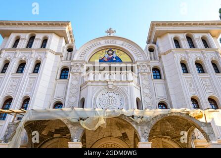 Diözese Nevrokop in der Stadt Gotse Delchev, Bulgarien. Die Bulgarisch-Orthodoxe Eparchie-Kirche Stockfoto